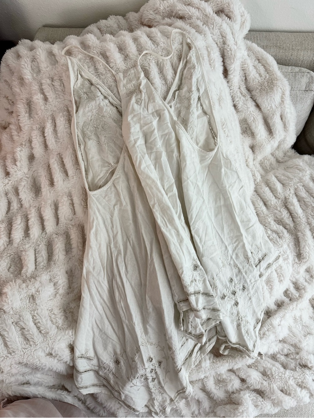 Free People Cream Textured Tank Top - Picture 3 of 4